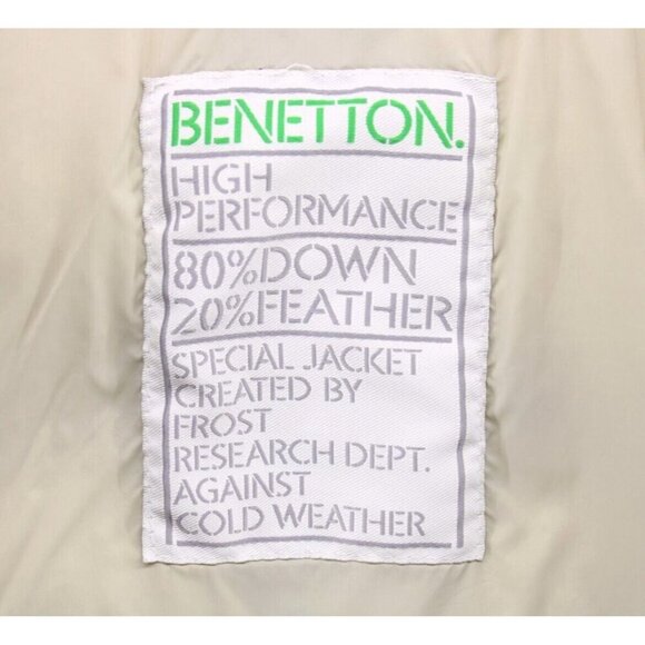 United Colors of Benetton Beige Women's Down Feather Puffer Jacket Sz S /42 - Picture 6 of 8